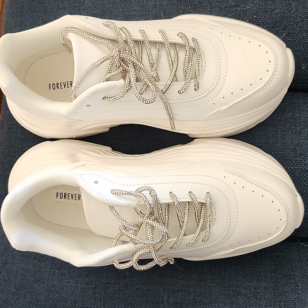 Forever 21 Glitter Lace-Up Platform Sneakers size 8 - Picture 5 of 13